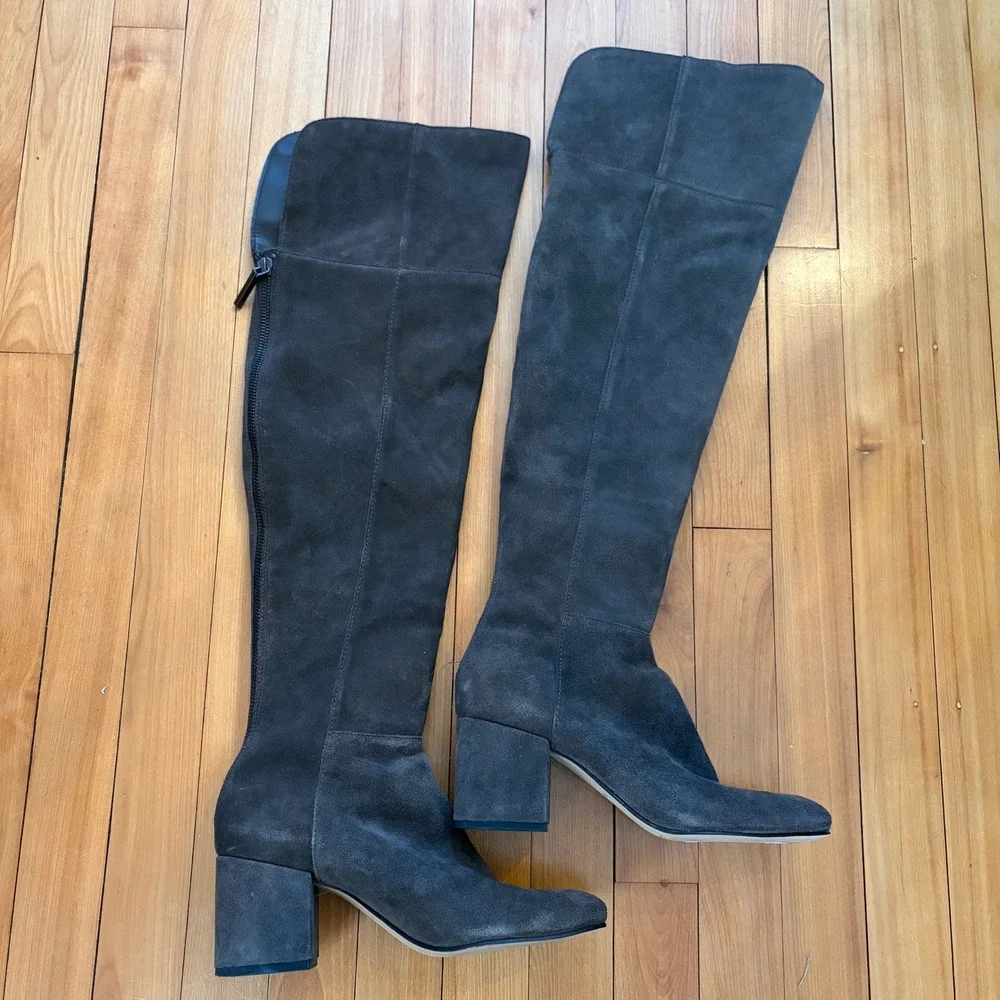 Dolce Vita Neely Brown Suede Over The Knee‎ Block Heel Boots Womens 7.5